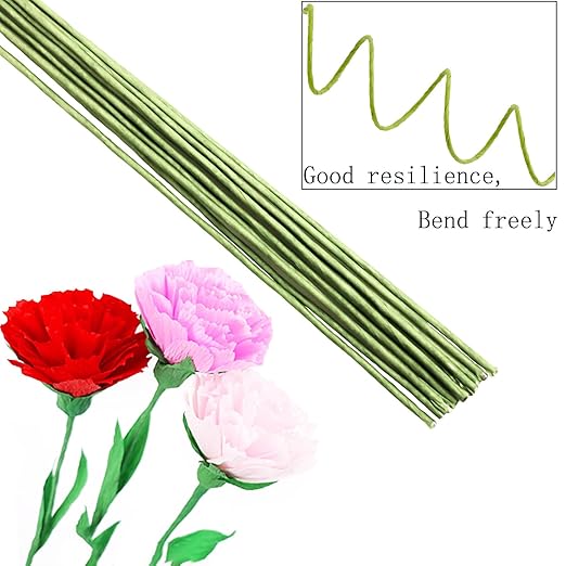16-inch Green Paper Wrapped Flower Stems - Image 4
