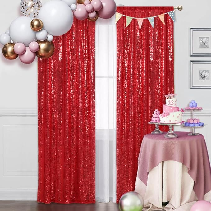 SquarePie Sequin Backdrop Curtain Non-Transparent Sparkly Background - Image 8