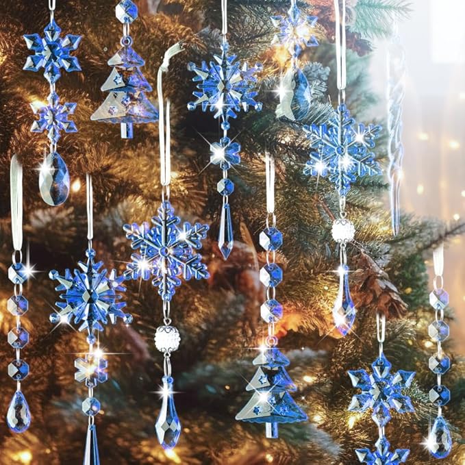 Lanpn 26 Pcs Christmas Ornaments Crystal Christmas Tree Decoration, Hanging by Lanpn