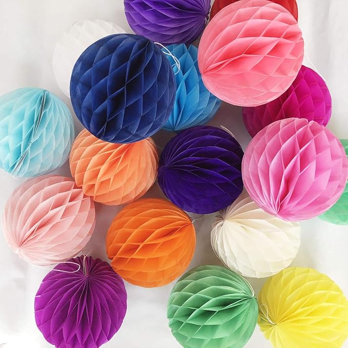 20pcs Honeycomb Flower Balls Party Honeycomb Balls Decoration Paper Flower by ZGjoy