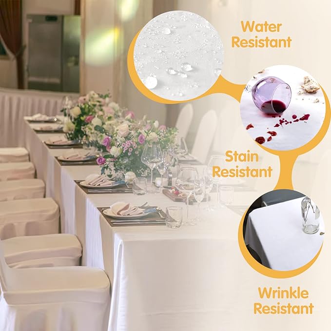 BRILLMAX 6 Pack White Tablecloths - Image 3