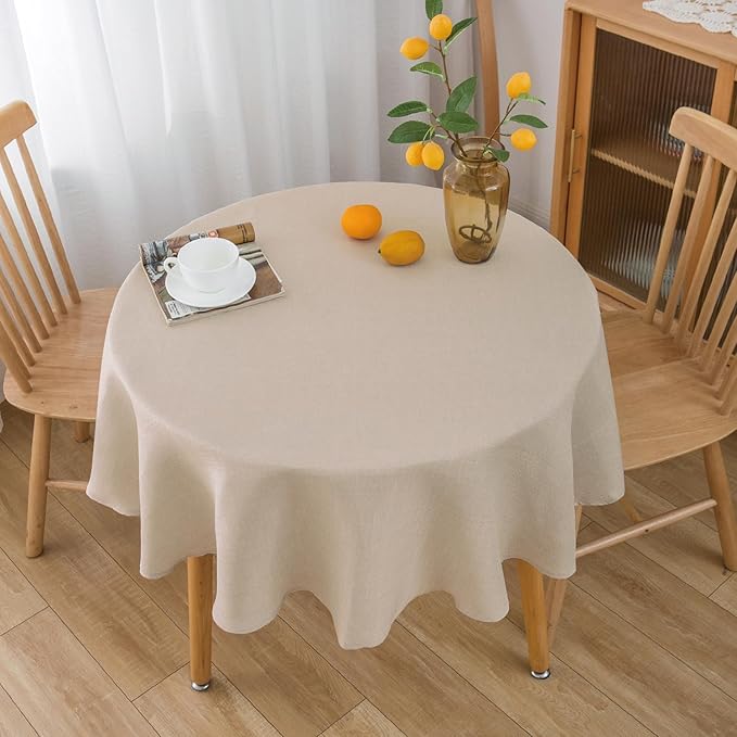 NLMUVW Round Linen Tablecloth 48 Inch - Image 2
