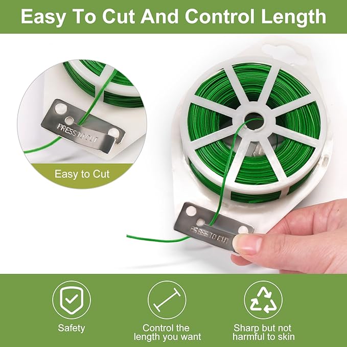 SumDirect Plant Ties, 656FT/200m Green Garden Twist Ties - Image 4