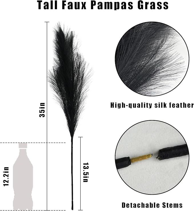 35" Faux Pampas Grass Decor - Image 5