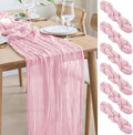 Asee'm 6pcs Cheesecloth Table Runner 120 Inches Blushing Pink Boho Gauze Cheese by Aseem