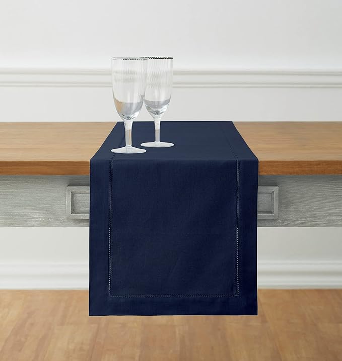 Solino Home Navy Blue Table Runner 144 Inches Long by SolinoHome