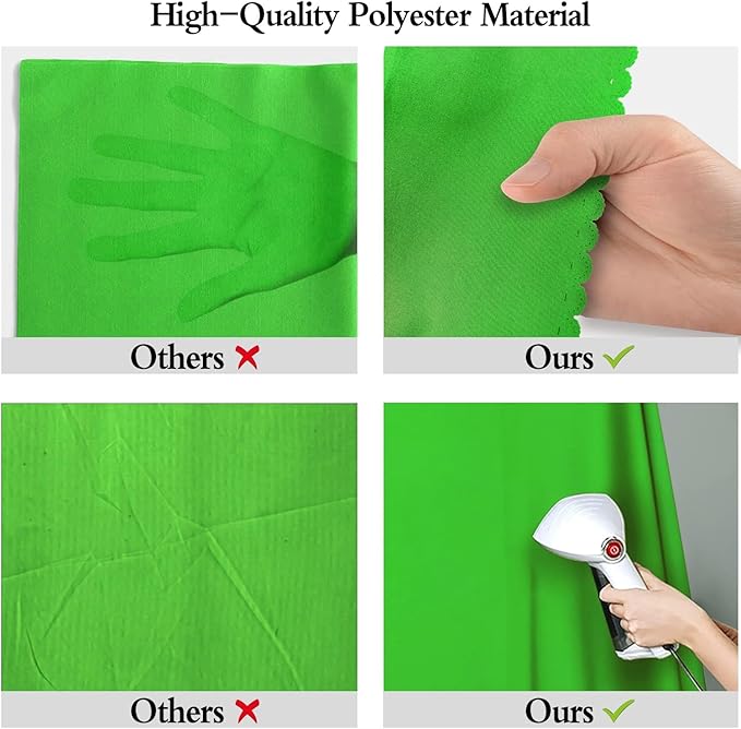 6x9FT Green Screen Backdrop Portable Solid Color Photography Background - Image 6