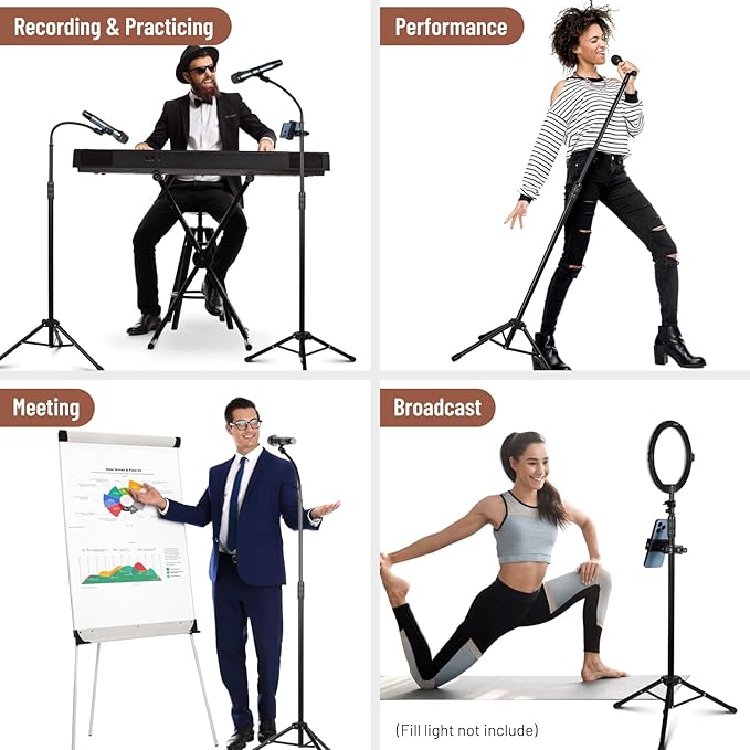 CAHAYA Dual-use Tripod Microphone Stand - Image 6