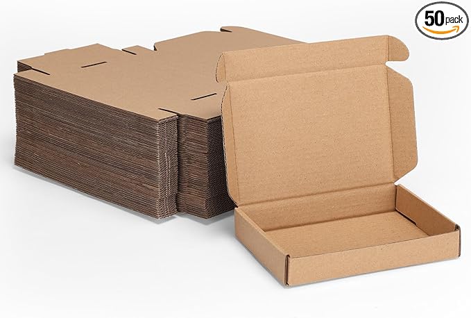 MEBRUDY 6x4x1 Inches Shipping Boxes Pack of 50, Small Corrugated Cardboard Box by MEBRUDY