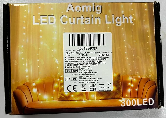 AOMIG Fairy Curtain Lights, 300 LED White Window Curtain String Light, 8 Modes - Image 10