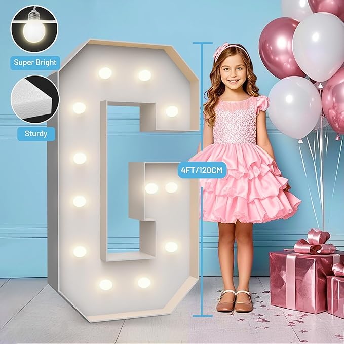 4FT Marquee Light Up Letters G, Party Decoration Large Marquee Light Up Letters - Image 3