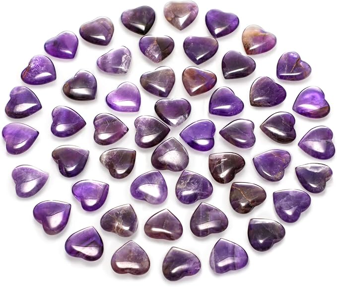 Gerrii 50 Pcs Heart Healing Stone Bulk Quartz Heart Inspirational Stones Gift by Gerrii