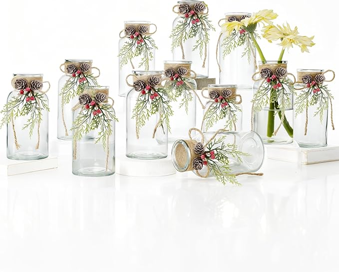 Set of 12 Xmas Decor Vases Christmas Centerpieces by Houmury