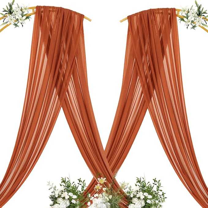 MLMC Terracotta Wedding Arch Draping Fabric 1 Panel 29" x 20 FT Extra Long - Image 4