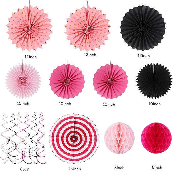 Hot-Pink Black Party-Decorations - Image 2