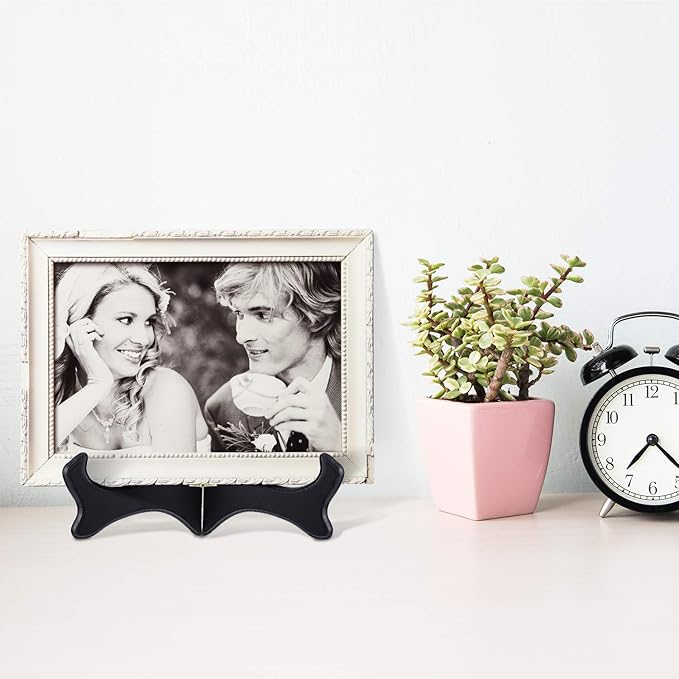 Tatuo 4 Pack Black Wooden Display Stand Plate Stands - Image 7