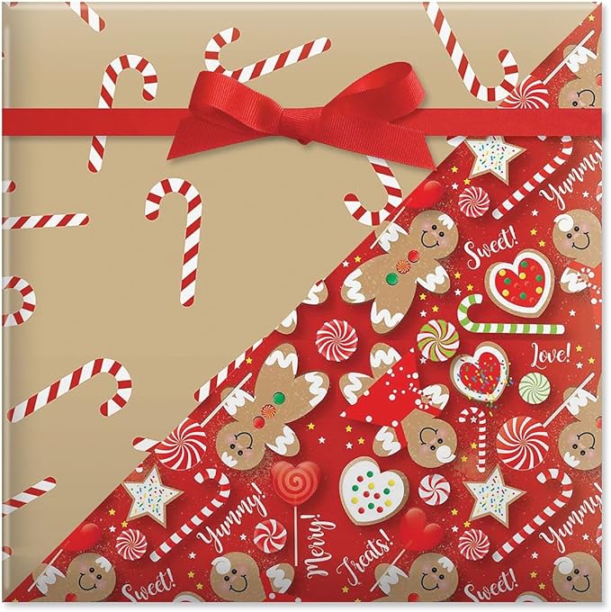 Current Sweet Treats Double-Sided Rolled Christmas Wrapping Paper by Current