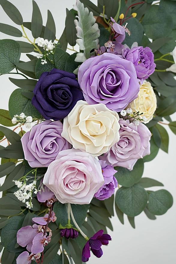 Faux Flower Swag Set of 2 for Wedding Welcome Signs Floral Decorations - Image 8