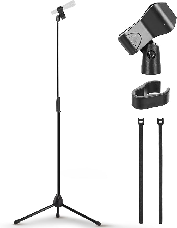 Pyle Tripod Microphone Stand, Height Adjustable from 39.37" to 66.14'' by PyleUSA