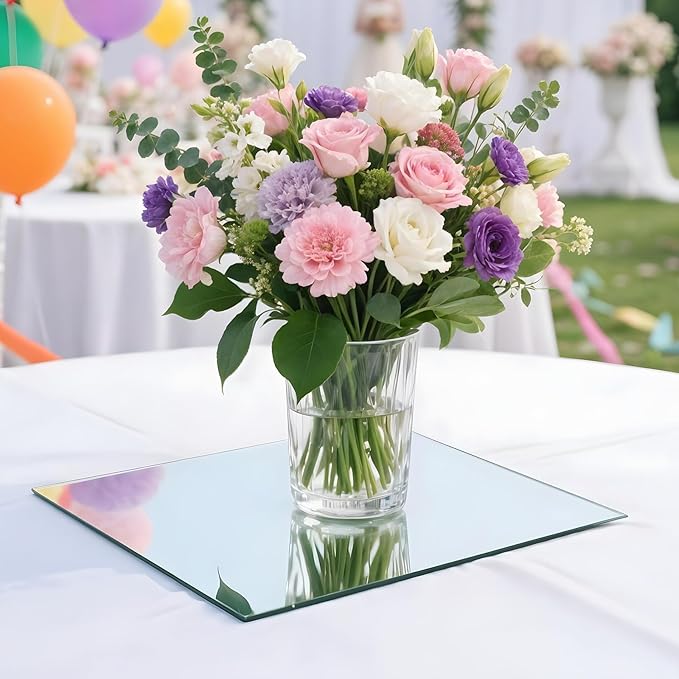 16Pcs Mirror Centerpieces for Tables, 7.87 x 7.87inch Square Mirrors Candle - Image 6