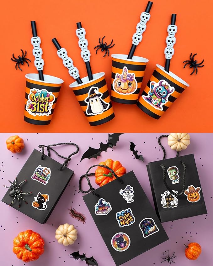 JCFIRE Halloween Stickers for Kids, Waterproof Cute Vinyl Stickers for Water - Image 5