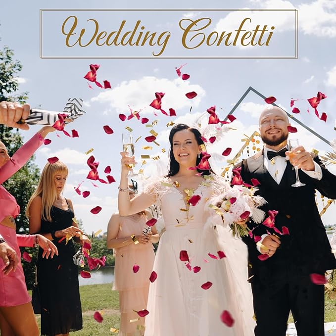 300+ PCS Biodegradable Red Rose Petals Wedding Confetti, 20+ Cups Dried Flower - Image 3