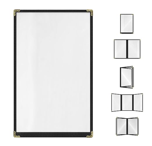 Goodsmart Restaurant Menu Covers – 25 Pack Black 2-View, Top-Loading Menu by ACISuperPower