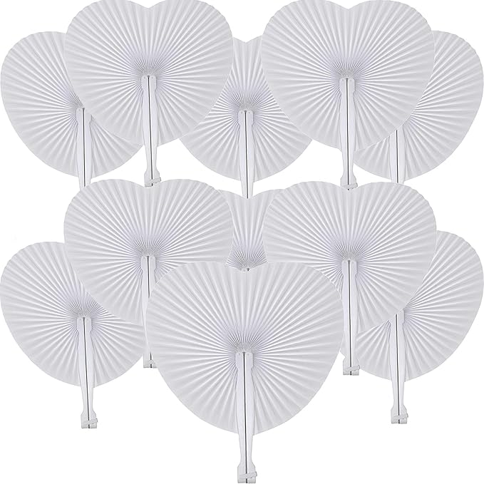 12 Pcs Decorative Paper Folding Hand Fans Handheld by Bestage