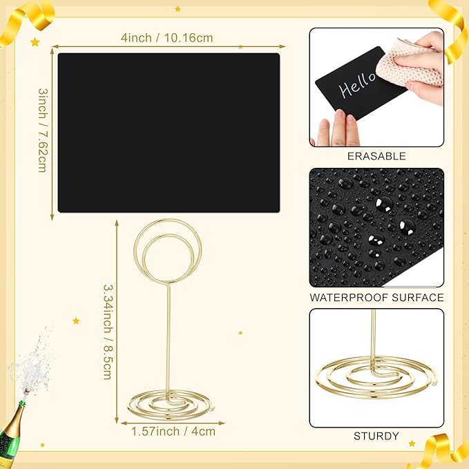 TecUnite 12 Pcs Mini Chalkboard Signs - Image 2