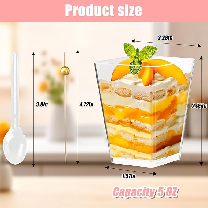 Kosotody 150 Pcs 5 OZ Dessert Cups - Image 6