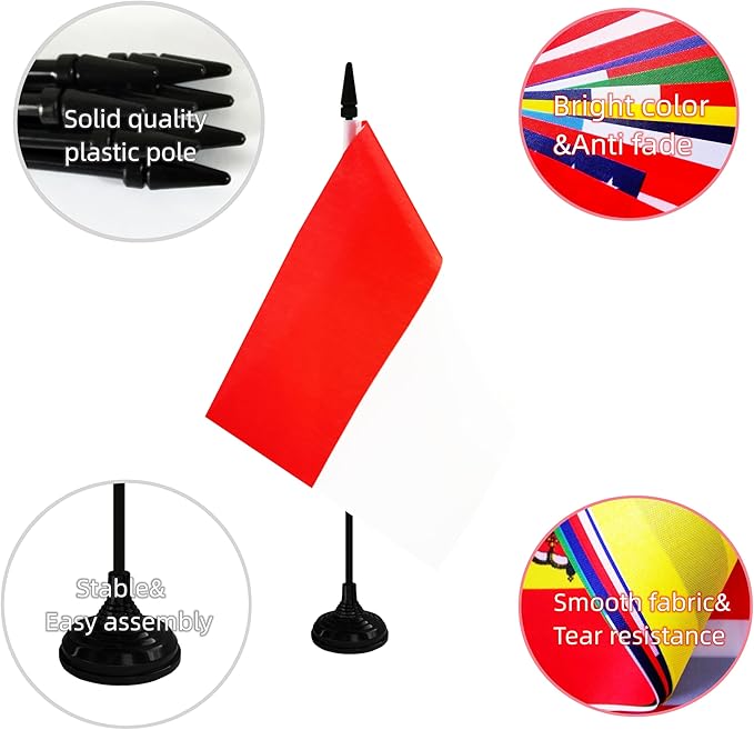 Indonesia Desk Flag, 12 Pack Indonesian Table Office Flag - Image 3