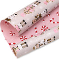 Ribbli Reversible Christmas Wrapping Paper Rolls, Nutcracker and Candy Cane by Ribbli