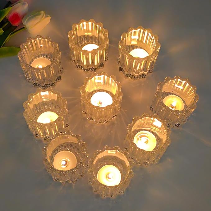 GOLDEAL 24Pcs Clear Glass Votive Candle Holders, Heavy-Duty Extra Thick - Image 4
