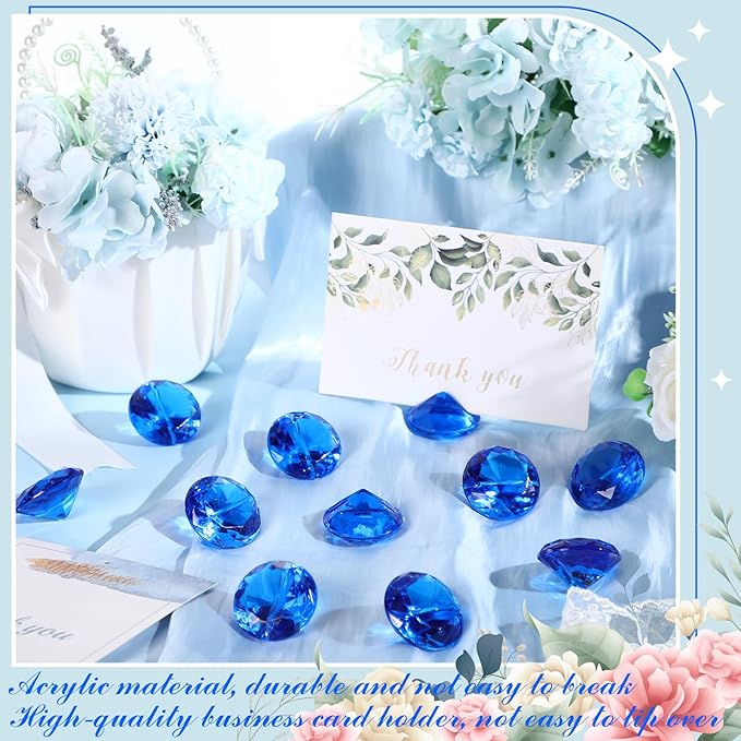 Boao 24 Pack Diamond Place Card Holders Acrylic Table Number Holder Card Stands - Image 4
