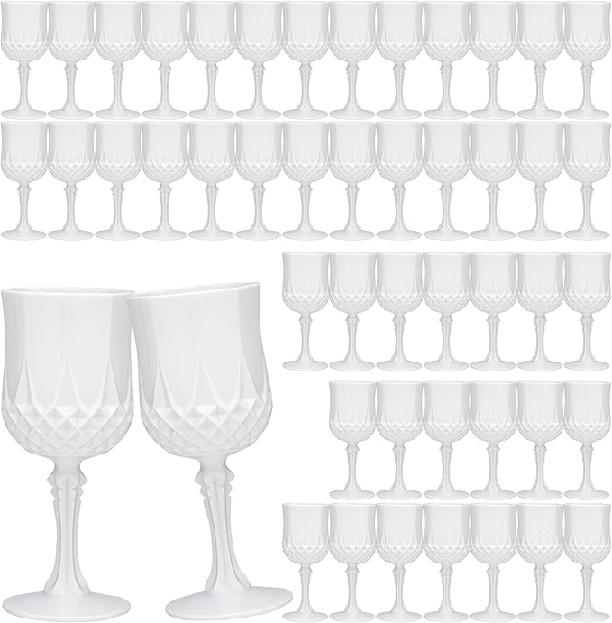 JLYLOL Plastic Vintage Wine Glasses 7OZ Plastic Goblets Vintage Drinking by JLYLOL