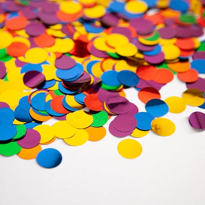 Rainbow Foil Confetti, Colorful Round Dots Glitter Table Confetti, Sparkling - Image 2