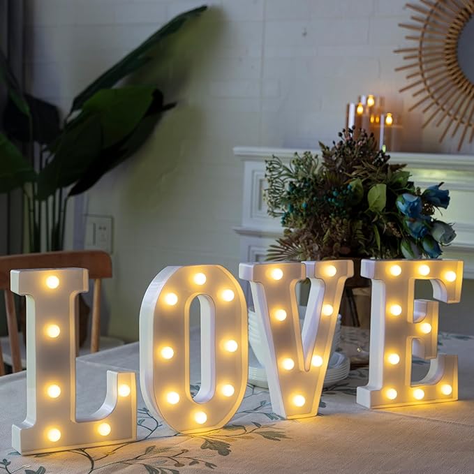 Led Light Up Letters, Led Marquee Letter Lights Love Sign, Decorative Numbers - Image 5