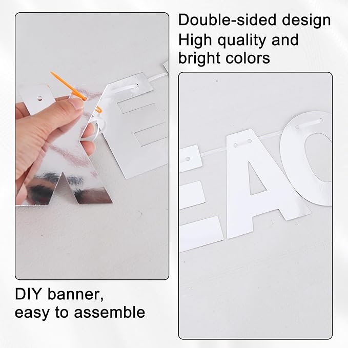 BEISHIDA Double-sided Silver 116 PCS DIY Letter Banner Kit Make Your Own Banner - Image 2