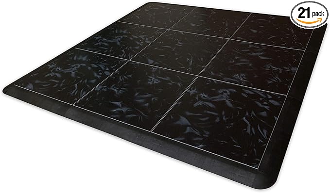 Big Floors 3X3LUXBLAKFLOOR Modular Interlocking Lightweight Plastic Dance Floor by BigFloors