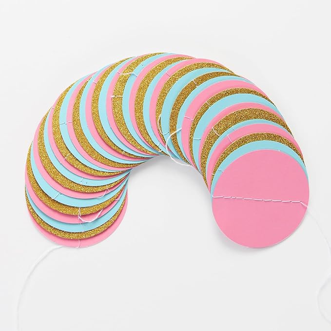 Blue Pink Gold Party-Decorations Gender-Reveal - 52Ft Paper Streamers Garland - Image 3