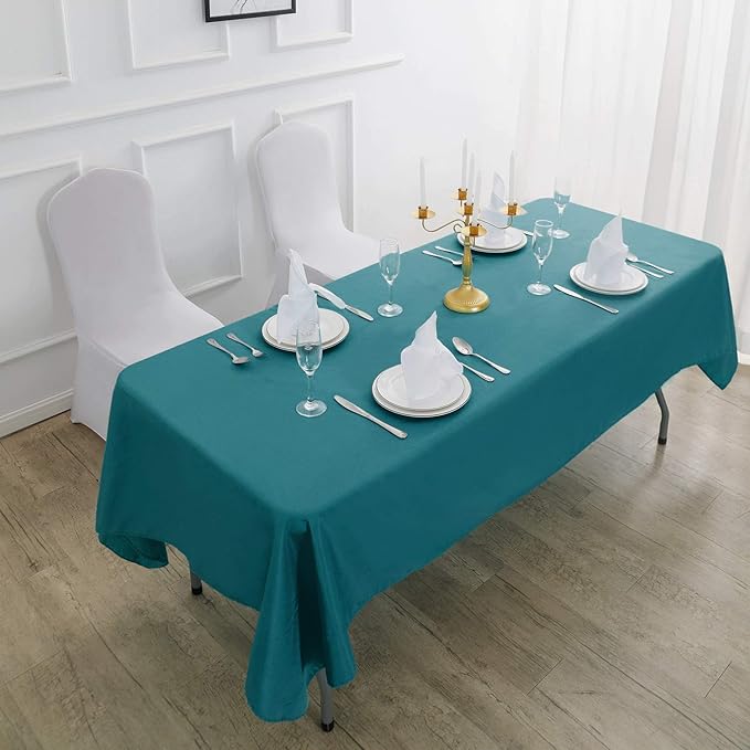 Rectangle Tablecloth 90x156 inch Washable Polyester Fabric Table Cloth - Image 4