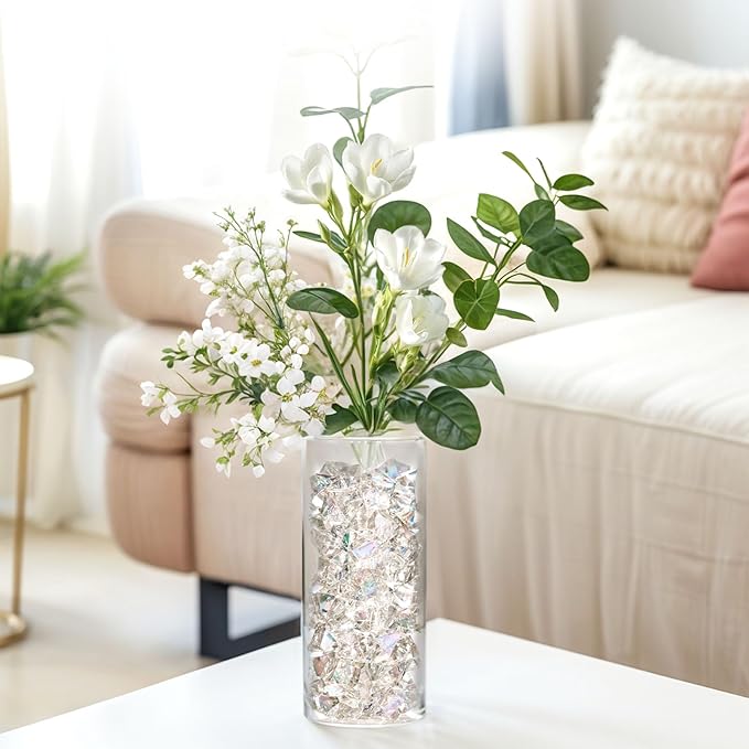 DomeStar Dazzling Fake Ice, Iridescent Clear Gem Stones Vase Fillers DIY Crafts - Image 2