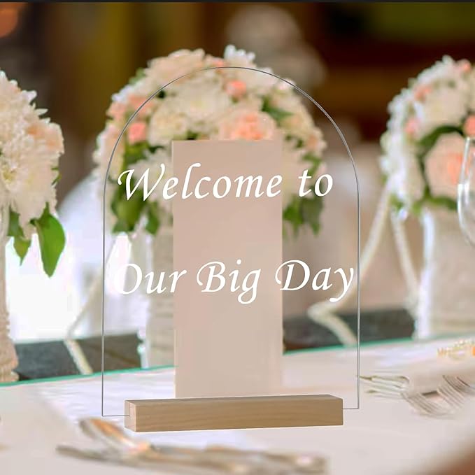 6 Pack 8x10 Inch Clear Arch Acrylic Sign - Image 5