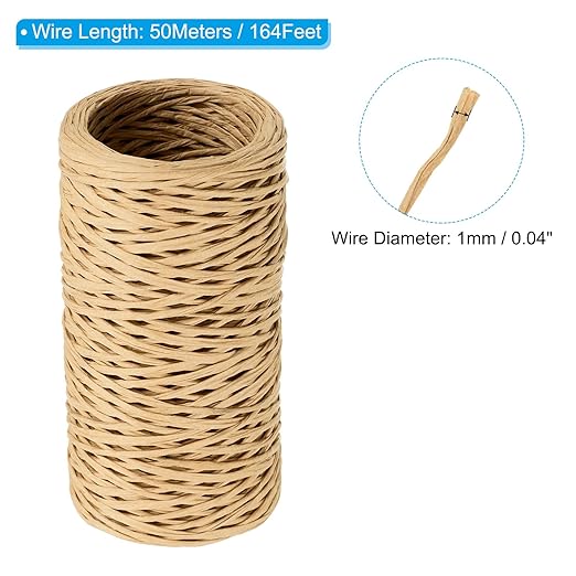 PATIKIL 164 Feet Floral Bind Wire Wrap Twine, 1mm Florist Wire Iron Wire Paper - Image 2