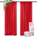 DUOBAO Red Chiffon Backdrop Curtain 5FTx8FT Polyester Curtains by DUOBAO