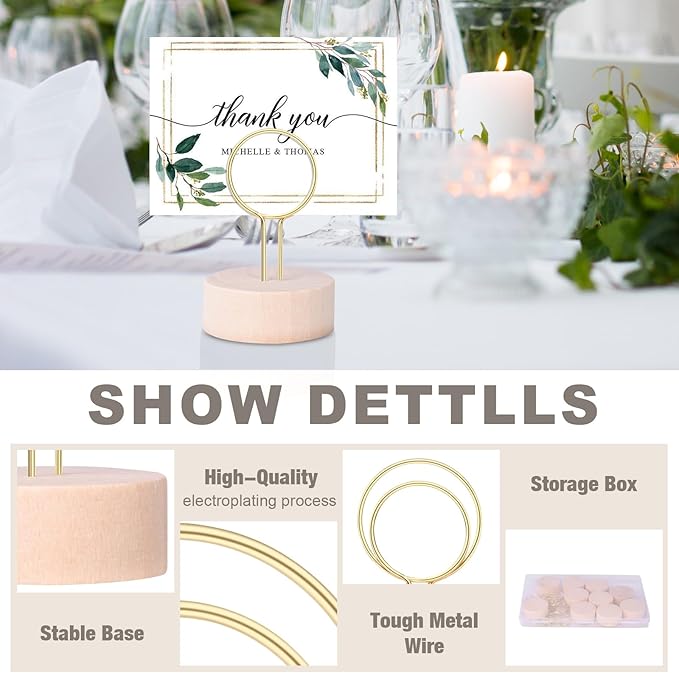 Oubest Table Number Holders Pack of 10 Metal Wire - Image 3