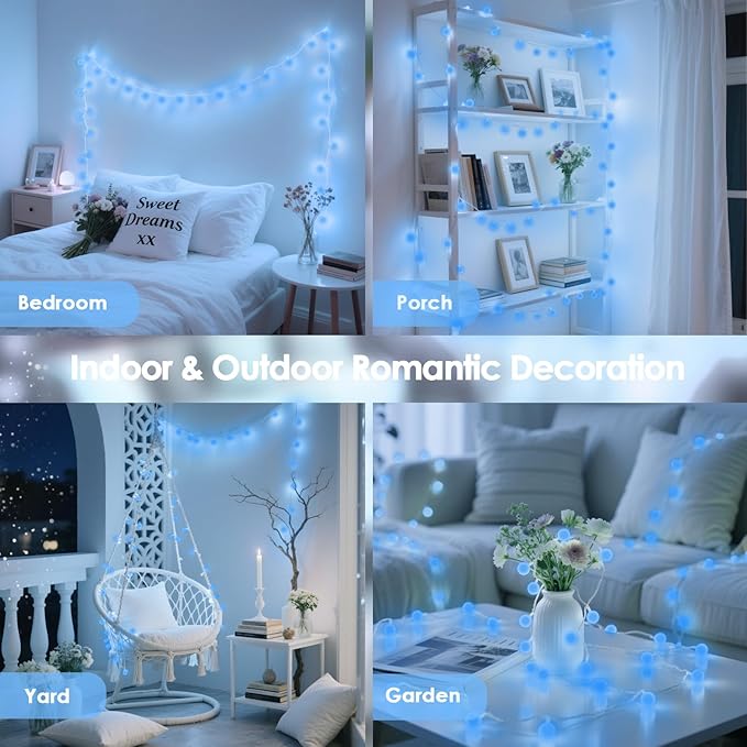100LED Blue Connectable String Lights Indoor Outdoor - Image 3