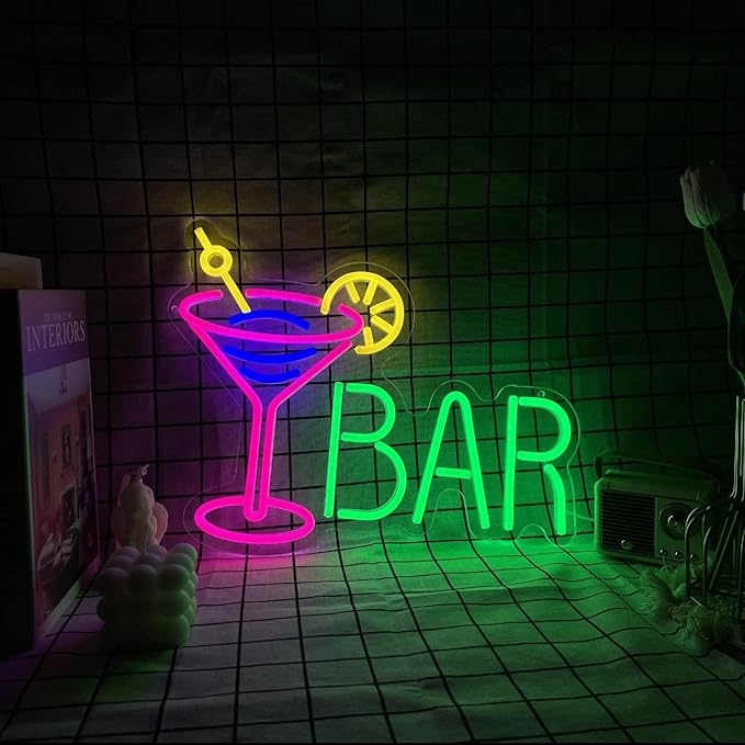 Neon Bar Sign USB-Powered Pink Bar Wall Decor - Image 6