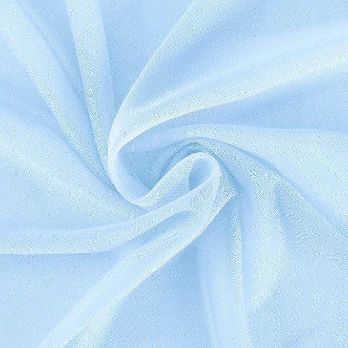 Light Blue Elegant Arch Draping Fabric Outdoor 1 Panel 29" × 20Ft Sheer Chiffon - Image 4