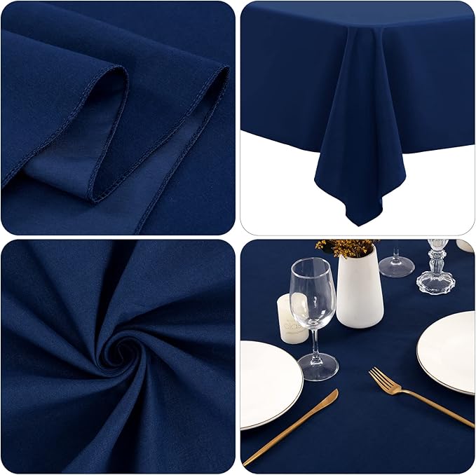 12 Pack Polyester Tablecloth 60 x 126 Inch Navy Blue Tablecloth - Image 8